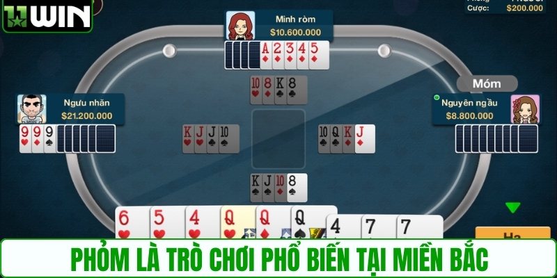 Phỏm là trò chơi phổ biến tại miền Bắc
