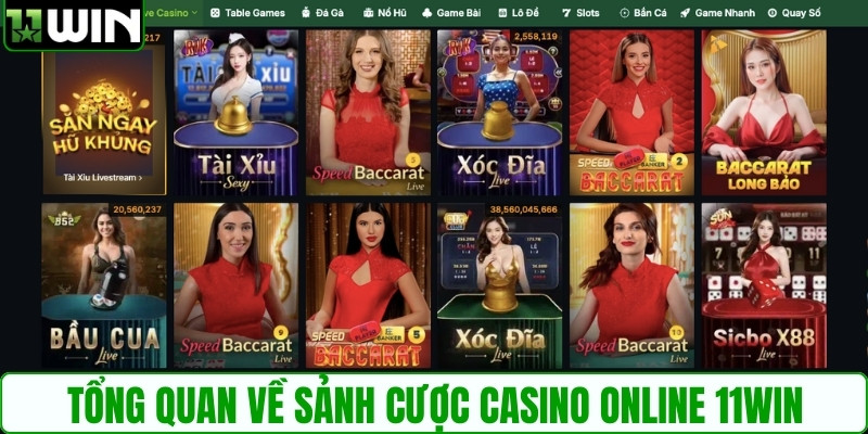 Tổng quan về sảnh cược casino online 11WIN